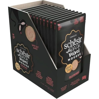 Afbeelding van 12x Schesir After Dark Velvet Mousse Kip &amp; Rund 80 gr