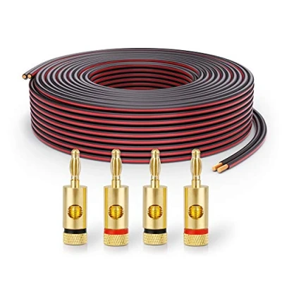 Afbeelding van PureLink Luidsprekerkabel OFC 2 x 2,50mm² (0,20mm), 15,0m, zwart, set met 4 banaanstekkers
