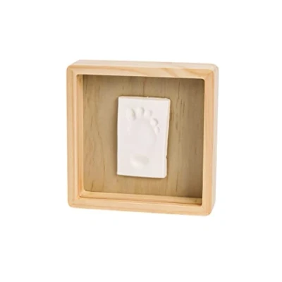 Afbeelding van Baby Art Pure Box vingerafdrukset met frame van grenenhout, cadeau idee voor geboorte, kleur hout