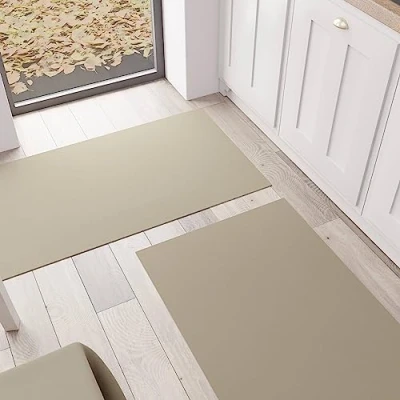 Afbeelding van PETTI Artigiani Italiani Keukentapijt, keukenloper, wasbaar, antislip, effen, 52 x 440 cm, taupe, 100% Made in Italy