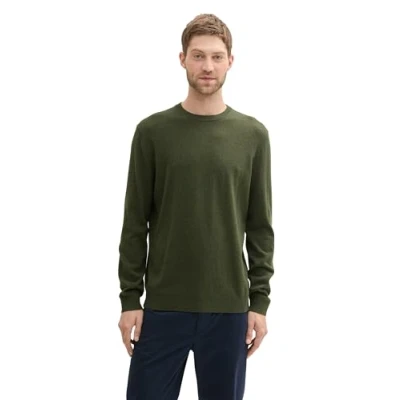 Afbeelding van TOM TAILOR heren trui, 36230 Roin Green Melange, 3XL