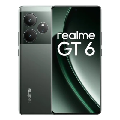 Afbeelding van realme GT6 smartphone 5G 8+256 GB, Snapdragon 8s Gen 3 chipset, 6000nit ultrahelder scherm, Sony LYT 808 OIS Camera, 120 W SUPERVOOC opladen, 5500 mAh, grote batterij, groen (geen adapter)