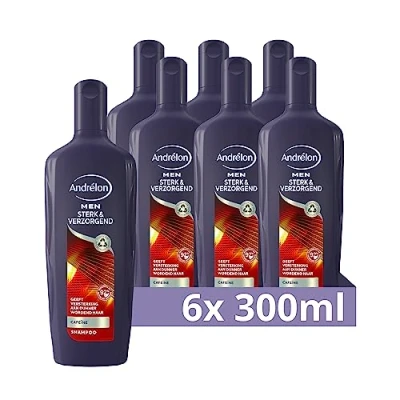 Afbeelding van 6x Andrelon Shampoo Men Sterk &amp; Verzorgend voor mannen met dunner wordend haar 300 ml