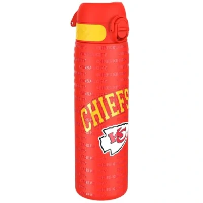 Afbeelding van ION8 Stalen Waterfles, 600 ml/20 oz, Lekvrij, Makkelijk te Openen, Veilige Vergrendeling, Vaatwasserbestendig, Hygiënische Flipcover, Draaggreep, Duurzaam, Reliëfprint, Ontwerp NFL Chiefs Drinkfles