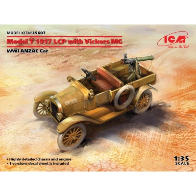 Afbeelding van 1:35 ICM 35607 Model T 1917 LCP with Vickers MG WWI ANZAC Car Plastic Modelbouwpakket