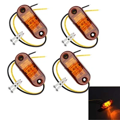 Afbeelding van PolarLander 4 stks 24 v 12 Amber LED Zijmarkeringslichten Zijmarkeringslicht Klaring Lamp voor Trailer Vrachtwagens Geel