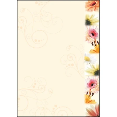 Afbeelding van Designpapier Sigel A4 90grs bloemen pak 50 vel
