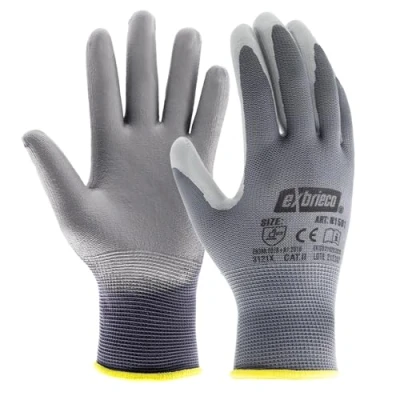 Afbeelding van EXBRIECO Professionele werkhandschoenen, 3, 6 of 12 paar, beschermende handschoenen, polyester en nitril, tactiele nauwkeurigheid, ademend, elastisch, duurzaam, voor bouw, monteurs, EPI.