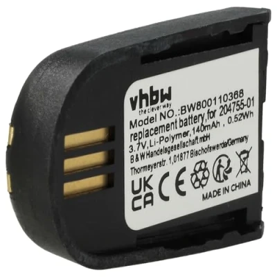 Afbeelding van vhbw Accu compatibel met Plantronics Savi WH500A, W740 M, W745, WH500 draadloze headset hoofdtelefoon (140mAh, 3,7V, Li Polymeer) vervanging voor 204755 01