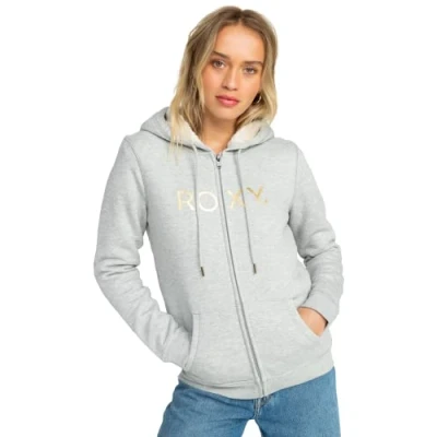 Afbeelding van Roxy Dameshoodie en ritssluiting met sherpa voering, grijs (Heritage Heather), XS