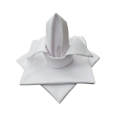 Afbeelding van Hoogwaardige stoffen servetten tafelkleed 4 stuks van 100% katoen collectie concept, kleur en grootte naar keuze (stoffen set 45x45cm, wit)