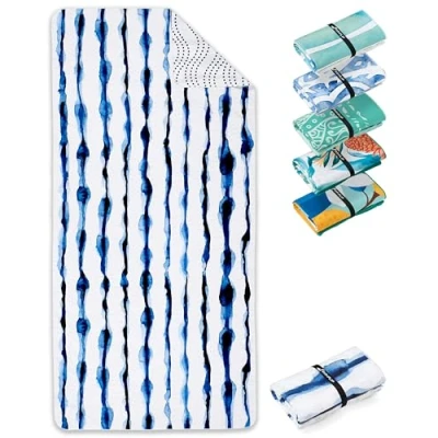 Afbeelding van Stranddeken XXL microvezel strandhanddoek groot, licht en sneldrogend 100% gerecyclede handdoek 200cmx90 cm of 160cmx90cm