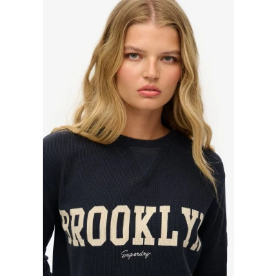 Afbeelding van Superdry Vrouwen Athletic Essential top met Print en Lange Mouwen Blauw Grootte: 36