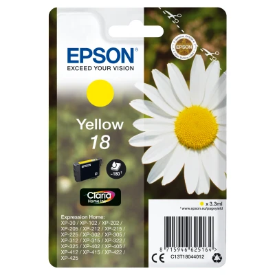 Afbeelding van Epson C13T18044022 3.3ml 180pagina&#039;s Geel inktcartridge