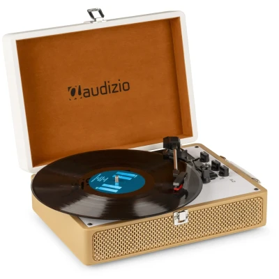 Afbeelding van Audizio RP119 Retro platenspeler met Bluetooth in bruin/witte koffer