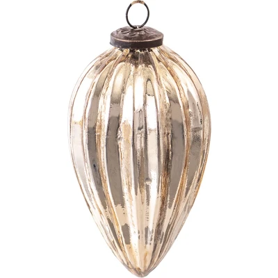 Afbeelding van Clayre &amp; Eef Kerstbal Ø 9 cm Goudkleurig Glas Kerstdecoratie