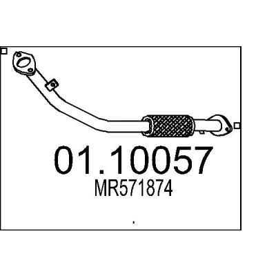 Afbeelding van MTS 01.10057 Uitlaatpijp 850mm voor middendemper MITSUBISHI: Pajero Sport I SUV (K70, K90) 2.5 TD 1998