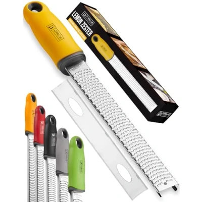 Afbeelding van Orblue citrus en kaasrasp: fijn mes voor raspen zester type microplane. Elegant ontwerp van roestvrij staal, vaatwasmachinebestendig.