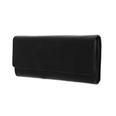 Afbeelding van FREDsBRUDER Leren Portemonnee Treasure Flap Wallet Black Zwart