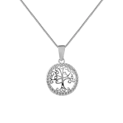 Afbeelding van ketting dames Zilveren met hanger, levensboom