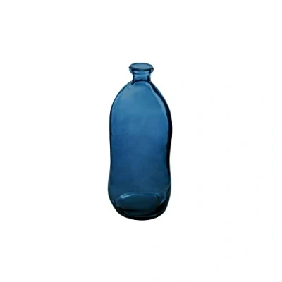 Afbeelding van Atmosphera bloemenvaas Organische fles vorm blauw transparant glas H36 x D15 cm Vazen