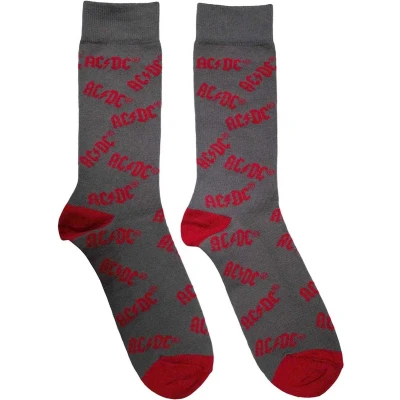 Afbeelding van AC/DC Logo Pattern Sokken EU 39 45 Grijs