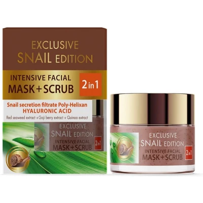 Afbeelding van Natuurlijke gezicht scrub en masker met snail extract slakken slijm verjongt 50ml