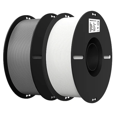 Afbeelding van Creality Ender PLA filament 1,75 mm, 2 verpakkingen voor 3D printers, x 1 kg spoel, printfilament, maatnauwkeurigheid +/ 0,03 geschikt de meeste wit en grijs