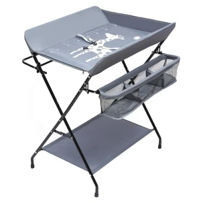 Afbeelding van Inklapbare commode, babycombi, mobiele luiertafel, reiscommode met aankleedkussen, opbergvakken