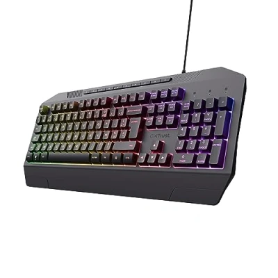 Afbeelding van Trust gaming GXT 836 Evocx toetsenbord, AZERTY, Frans, bekabeld, USB, 78% gerecyclede kunststoffen, RGB ledverlichting, 25 anti ghosting toetsen, toetsenbord met membraan, pc/draagbaar