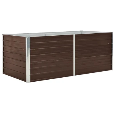 Afbeelding van Plantenbak verhoogd 160x80x45 cm gegalvaniseerd staal bruin