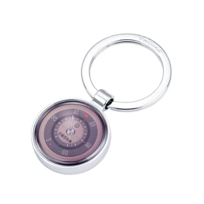 Afbeelding van TROIKA Sleutelhanger T1 Volkswagen VW Retro Tacho design van email en gegoten metaal, met sleutelring, verchroomd, meerkleurig zilverkleurig origineel, meerkleurig/zilverkleurig, 6,7 x 3,5 0,7 cm