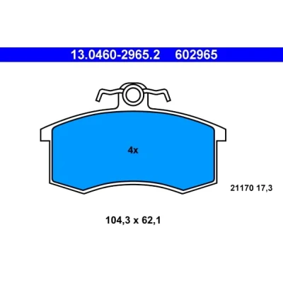 Afbeelding van Remblokkenset, schijfrem ATE 13.0460 2965.2