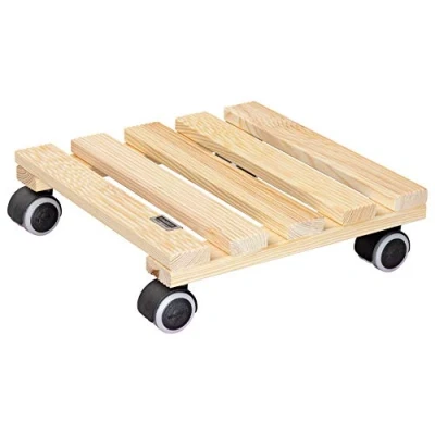 Afbeelding van Wagner Country Plantenroller 28 x 8 cm, bloemenroller voor gebruik binnenshuis, antislip rolplank, potroller van massief FSC®, natuurlijk, draagkracht 100 kg, made in EU 20020101