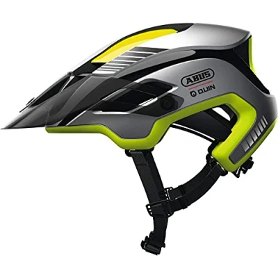 Afbeelding van ABUS MonTrailer Quin mountainbikehelm Slimme fietshelm met crashdetectie en SOS alarmsysteem voor mannen vrouwen Geel, maat M