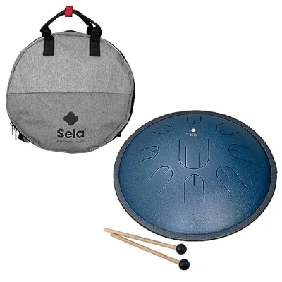 Afbeelding van Sela SE 381 Melody Tongue Drum D Amara 14 inch Navy Blue incl. draagtas
