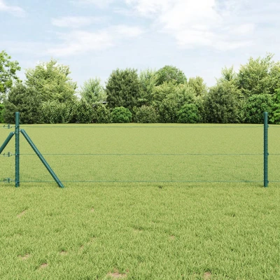 Afbeelding van vidaXL Hexagonaal Hek Groen 0.6x25 m Staal