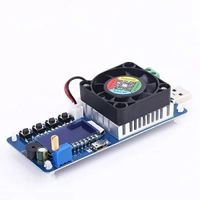 Afbeelding van DC Elektronische Belastingstester,USB Load Tester Module 35W 5A Lcd scherm Verstelbare Constante Stroomveroudering W/CPU Ventilator Ontlader Spanningsstroom Batterij Capaciteit Display