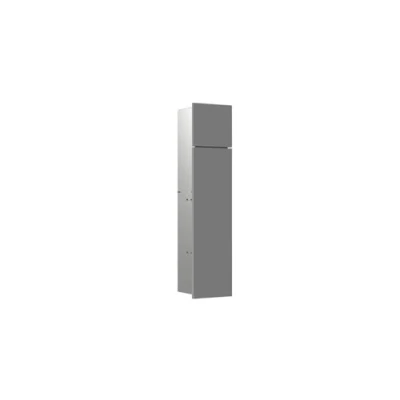 Afbeelding van Emco asis pure toiletmodule inbouw met 2 deuren 17x73x16 25cm links diamant grijs mat 975551500