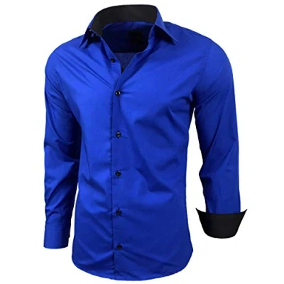 Afbeelding van Baxboy B 444 Overhemd, voor heren, slimfit, gemakkelijk te strijken, lange mouwen, sax, L