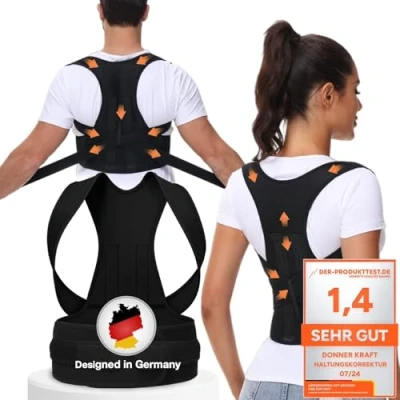 Afbeelding van DONNER KRAFT houdingscorrectie heren dames: back postuur, corrector riem voor en dames verstelbare ademende houdingstrainer (XL)