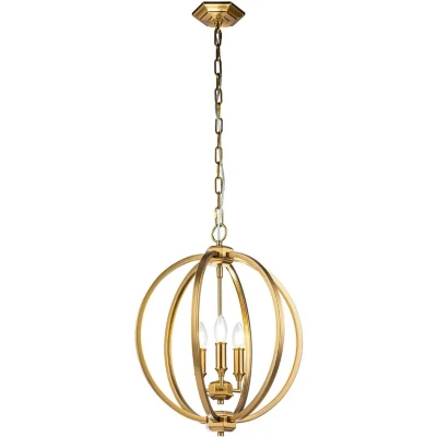 Afbeelding van Feiss LED Pendelarmatuur Corinne 3X E14 Max 60W Dimbaar Burnished Brass