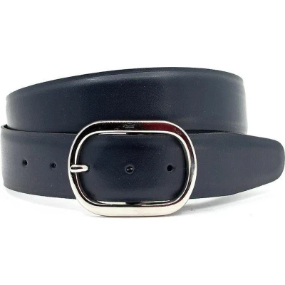 Afbeelding van JV Belts dames riem Blauw 4 cm breed Echt Leer Taille: 95cm Totale lengte riem: 110cm