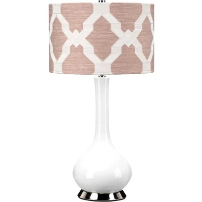 Afbeelding van Elstead Lighting LED Tafellamp MILO 1X E27 Max 60W Polished Nickel, White, Pink