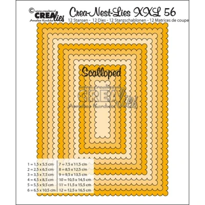 Afbeelding van Crealies Crea Nest Lies XXL Stansen No. 56 Rechthoeken Met Schulprand (CLNestXXL56)