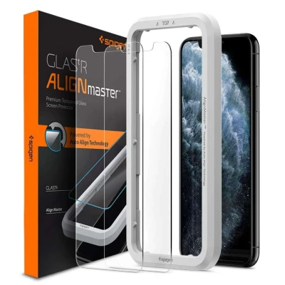 Afbeelding van 2 Pack Screenprotectors Apple iPhone 11: Spigen GLAStR Fit Duo + Applicator