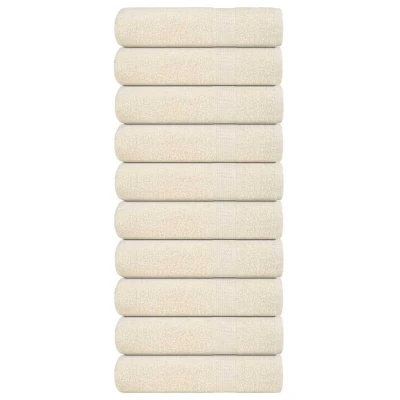 Afbeelding van vidaXL Handdoeken 10 st 50x100 cm 360 g/m² 100% katoen crèmekleurig