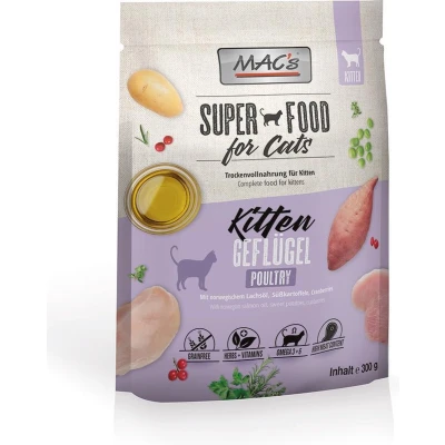 Afbeelding van MAC&#039;s Superfood Kittenvoer Kattenbrokken Droog Gevogelte 300g