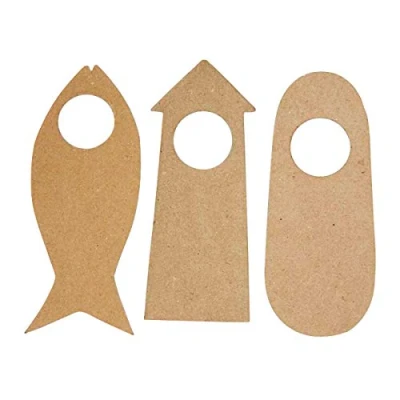 Afbeelding van Creotime Deurhangers Papier maché 10 X 25 Cm Bruin 6 delig