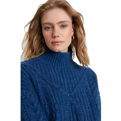 Afbeelding van Trendyol Acryl Trui Marineblauw Regular M marineblauw,